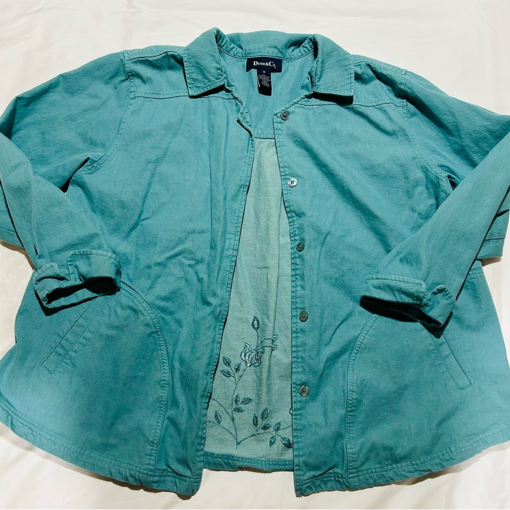 Denim&Co Women's Teal Jean Jacket